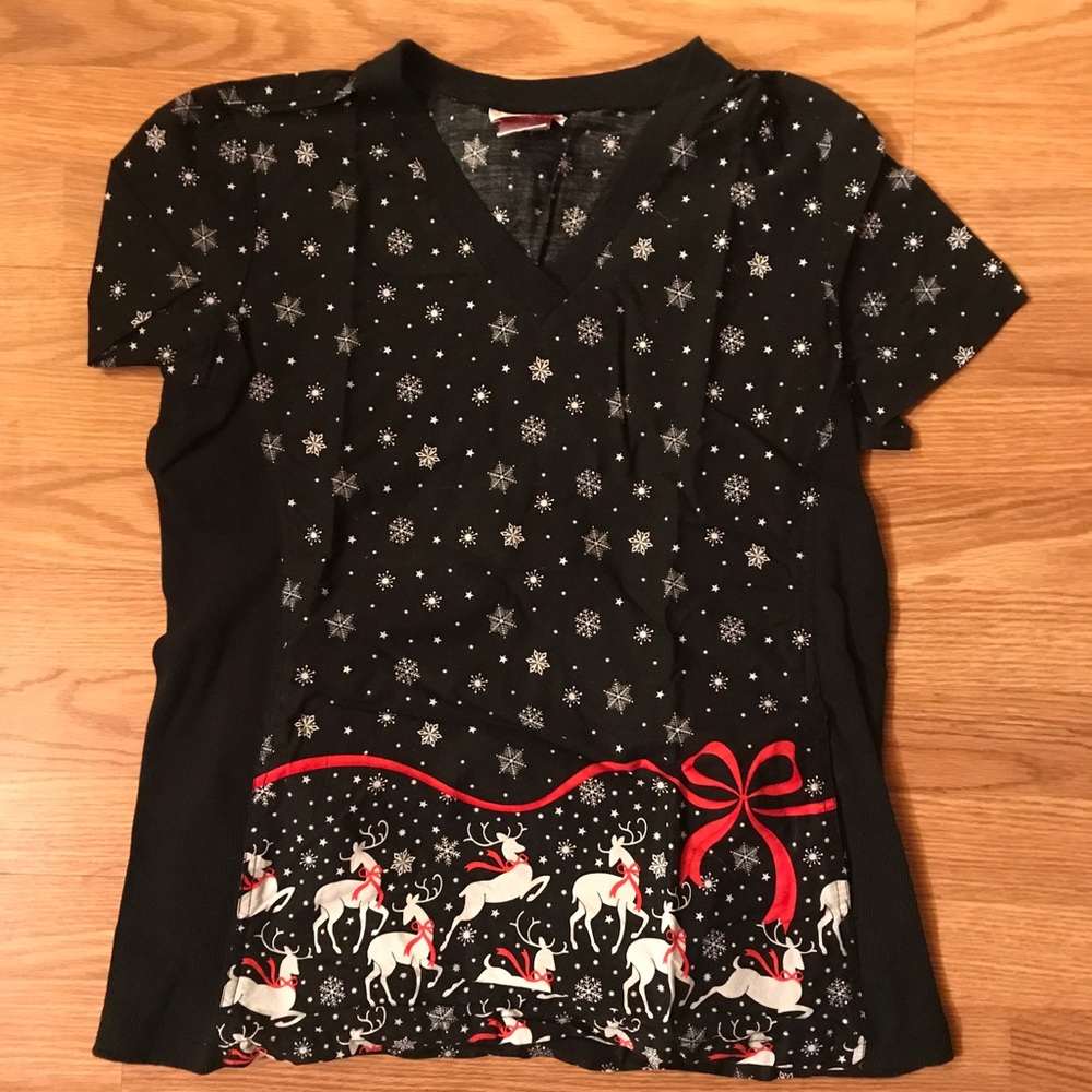 Christmas Themed Scrub Top